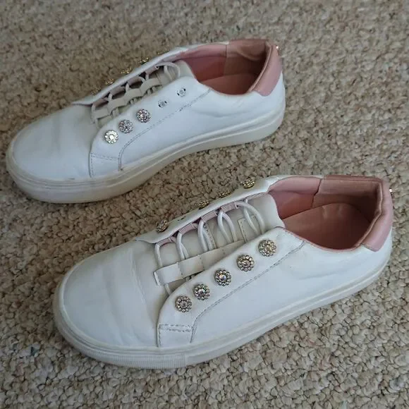 KURT GEIGER LONDONLeather Liviah Sneakers size 5.5 - Picture 2 of 14